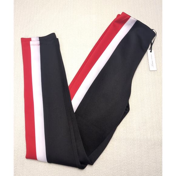 Lovers + Friends Black Red White Side Stripe Track Pants High Waist XS Revolve - Picture 1 of 9